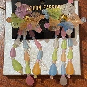 Flower clip on earrings